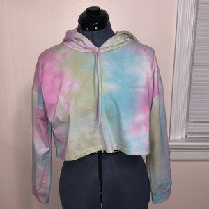 Cropped tie dye hoodie SMALL